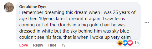 Facebook comment miracle testimony.