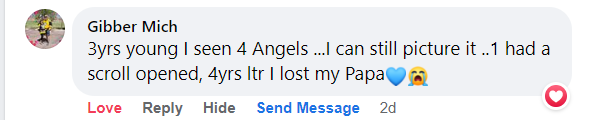 Facebook comment miracle testimony.