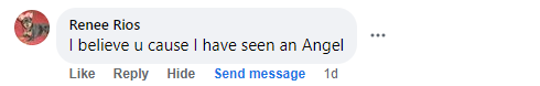 Facebook comment miracle testimony.