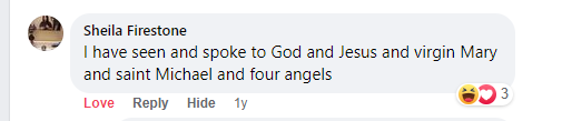 Facebook comment miracle testimony.