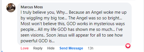 Facebook comment miracle testimony.