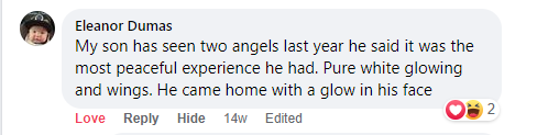 Facebook comment miracle testimony.