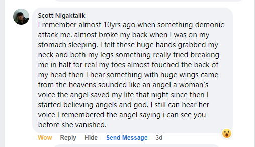 Facebook comment miracle testimony.