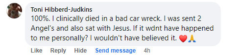 Facebook comment miracle testimony.