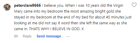 Facebook comment miracle testimony.