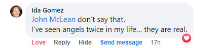 Facebook comment section miracle story shared in August 2023.