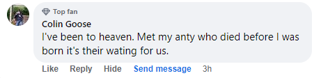 Facebook comment section miracle story shared in September 2023.