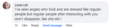Miracle testimony comment from a Facebook page.