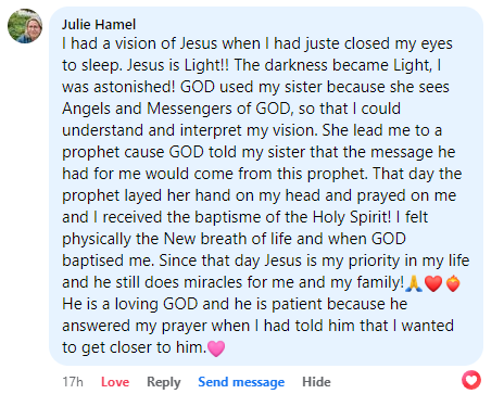 Facebook comment section miracle story shared in November 2024.
