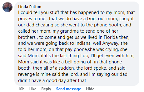 Facebook comment section miracle story shared in August 2023.