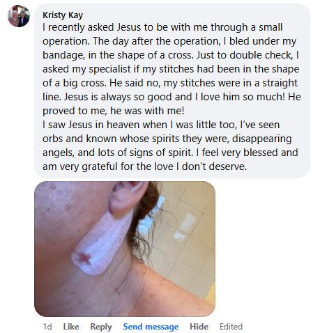 Facebook comment section miracle story shared in January 2025.