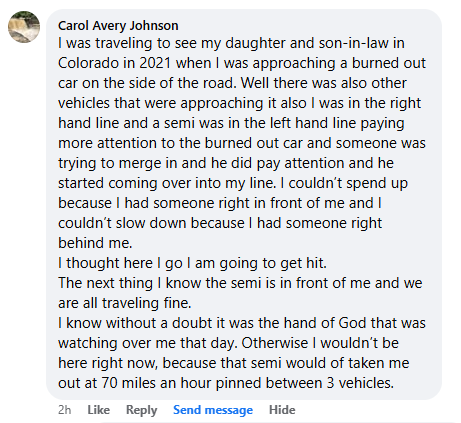 Facebook comment section miracle story shared in January 2025.