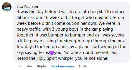 Facebook comment section miracle story shared in February 2025.