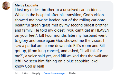 Facebook comment section miracle story shared in February 2025.