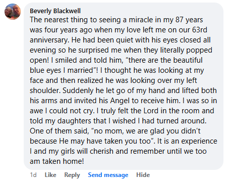 Facebook comment section miracle story shared in February 2025.