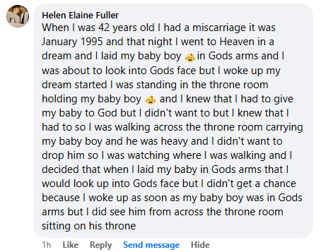 Facebook comment section miracle story shared in February 2025.