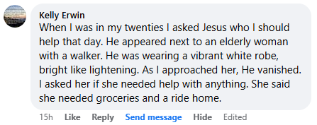 Facebook comment section miracle story shared in February 2025.