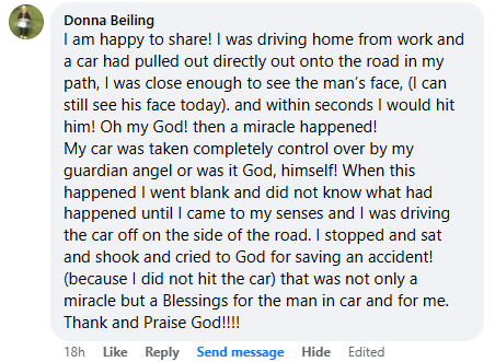 Facebook comment section miracle story shared in February 2025.