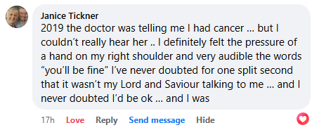 Facebook comment section miracle story shared in February 2025.