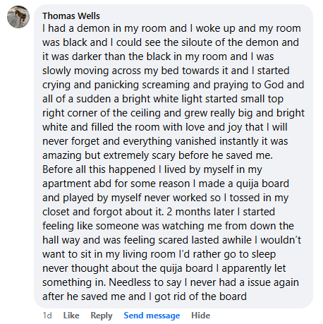 Facebook comment section miracle story shared in February 2025.