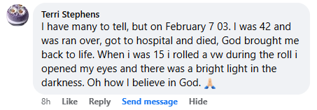 Facebook comment section miracle story shared in February 2025.