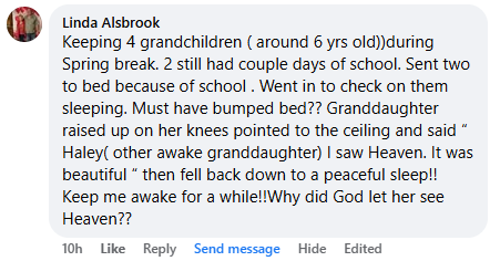 Miracle stories from a comment on Facebook May 2025.