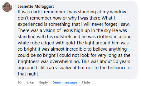 Miracle stories from a comment on Facebook May 2025.