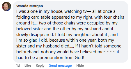 Miracle stories from a comment on Facebook May 2025.