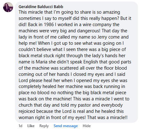 Miracle story share May 2025.