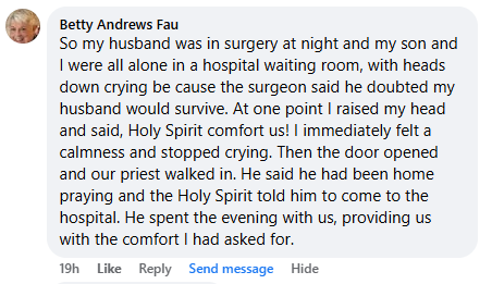Miracle story shared July 2025.