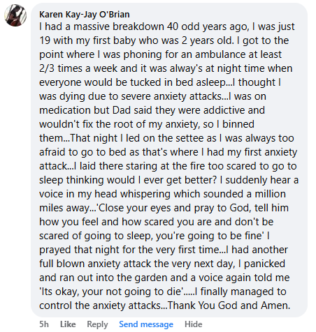 Miracle story shared in October 2025.