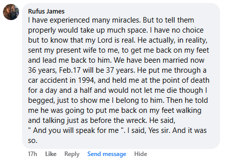 A miracle story was shared with me in February 2026.