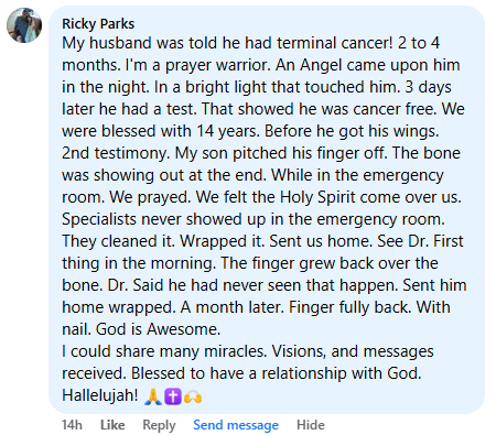 A miracle story was shared with me in February 2026.