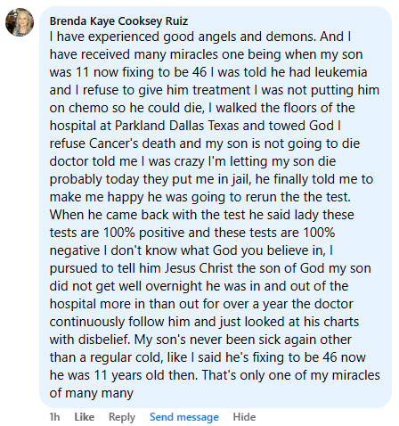 A miracle story was shared with me in April 2026.