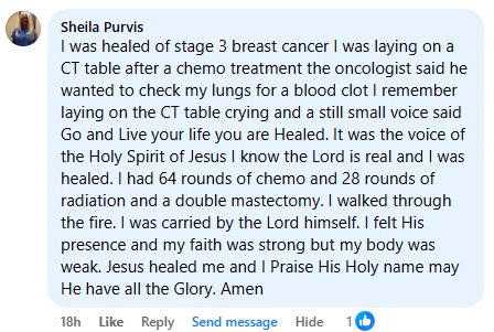 A miracle story was shared with me in July 2026.