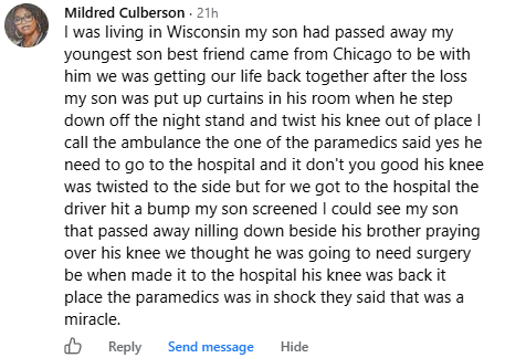 A miracle story was shared with me in October 2026.