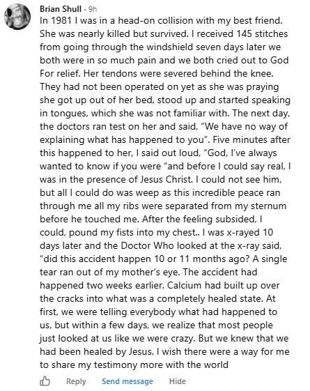 A miracle story was shared with me in October 2026.